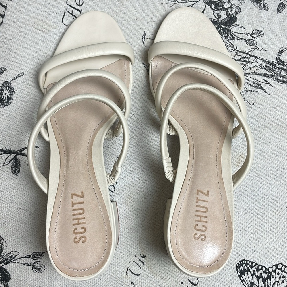 Schutz Olly Mid Block Nappa Leather Sandal - Picture 5 of 9